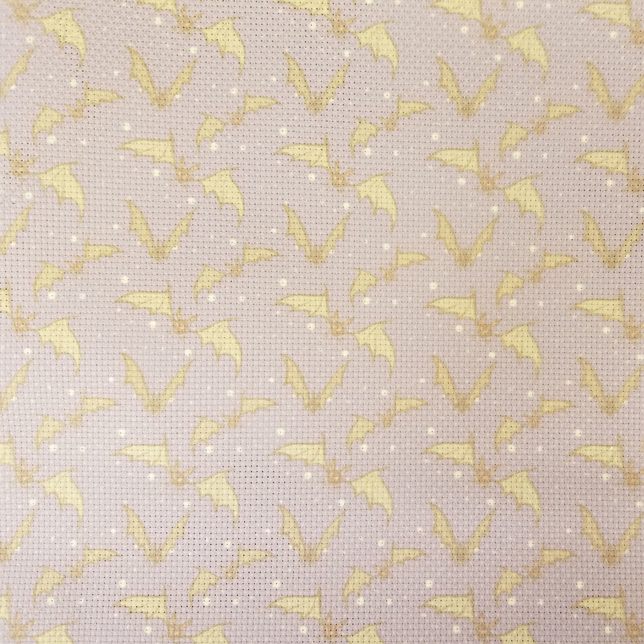 Bats On Purple Patterned Cross Stitch Fabric